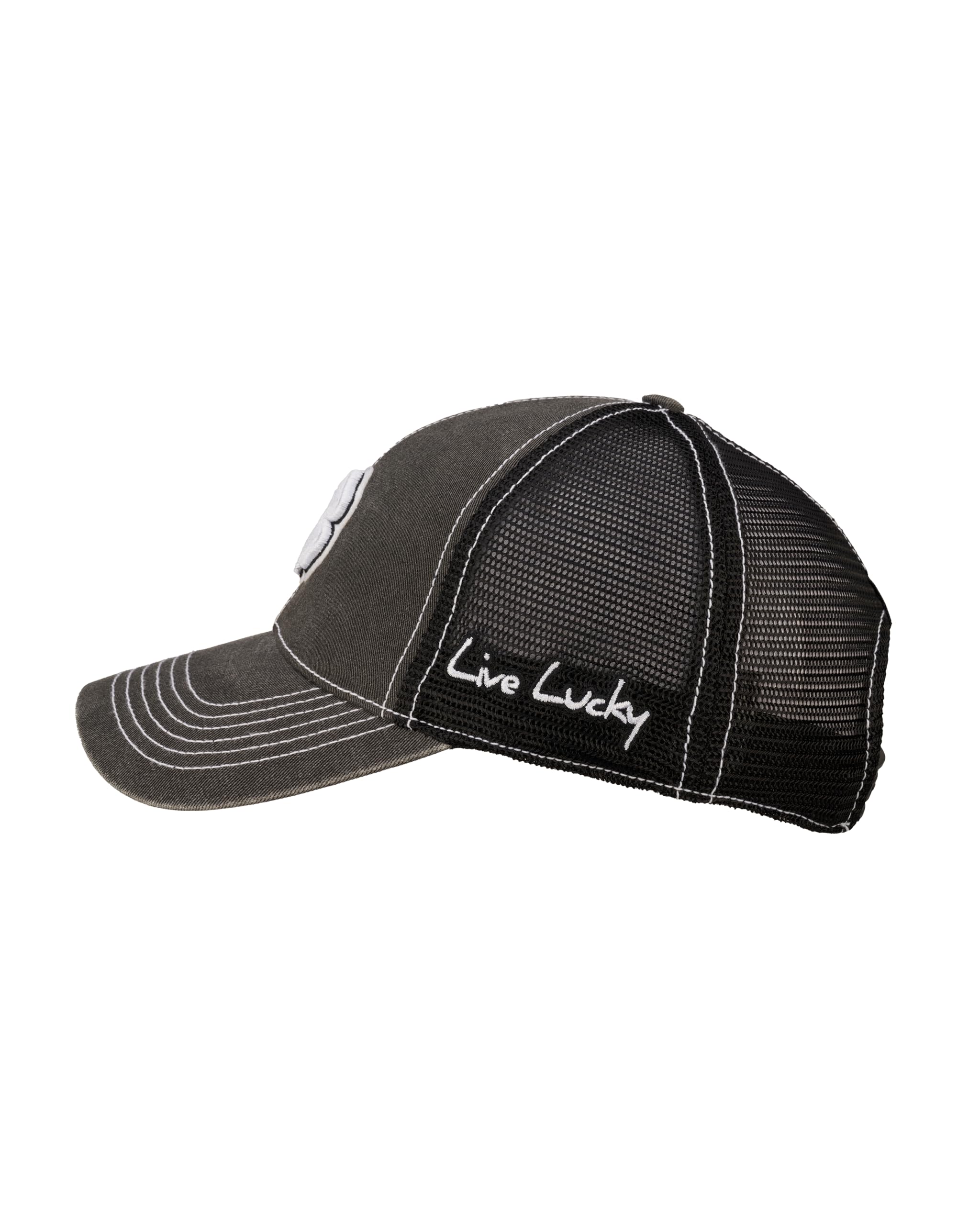 Black Clover Unisex Two Tone Vintage Mesh Sides Adjustable Snapback Golf Trucker Hat - Image 3